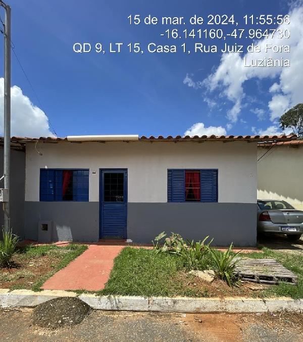 Vende-se em Luziania-GO  Casa, 56.00 de área total, 56.00 de área privativa, 101.85 de área do terreno,  2_qto(s), a.serv, WC, 1_sala(s), cozinha.