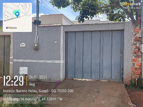 Vende-se em Guapo-GO  Casa, 78.33 de área total, 78.33 de área privativa, 142.63 de área do terreno,  2_qto(s), a.serv, WC, 1_sala(s), cozinha, 1_vaga(s) de garagem.