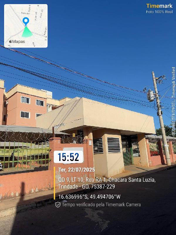 Vende-se em Trindade-GO  apto, 50.80 de área total, 50.80 de área privativa,  2_qto(s), varanda, WC, 1_sala(s), cozinha, 1_vaga(s) de garagem.