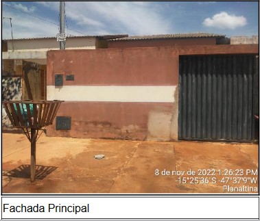 Vende-se em Planaltina-GO  Casa, 65.27 de área privativa, 180.00 de área do terreno,  2_qto(s), varanda, WC, 1_sala(s), cozinha, 1_vaga(s) de garagem.