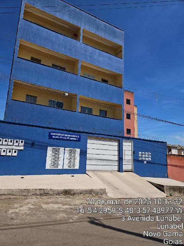 Vende-se em Novo Gama-GO  apto, 78.13 de área total, 55.60 de área privativa,  2_qto(s), a.serv, WC, 1_sala(s), cozinha.
