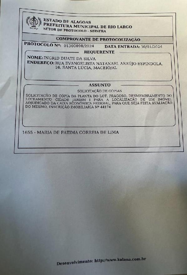 Vende-se em Rio Largo-AL  Casa, 80.40 de área total, 80.40 de área privativa, 176.34 de área do terreno,  3_qto(s), a.serv, WC, 1_sala(s), cozinha.