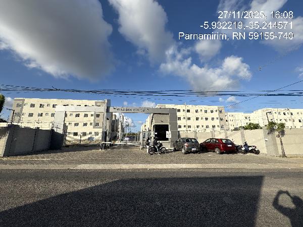 Vende-se em Parnamirim-RN  apto, 83.33 de área total, 38.20 de área privativa,  2_qto(s), a.serv, WC, 1_sala(s), cozinha, 2_vaga(s) de garagem.