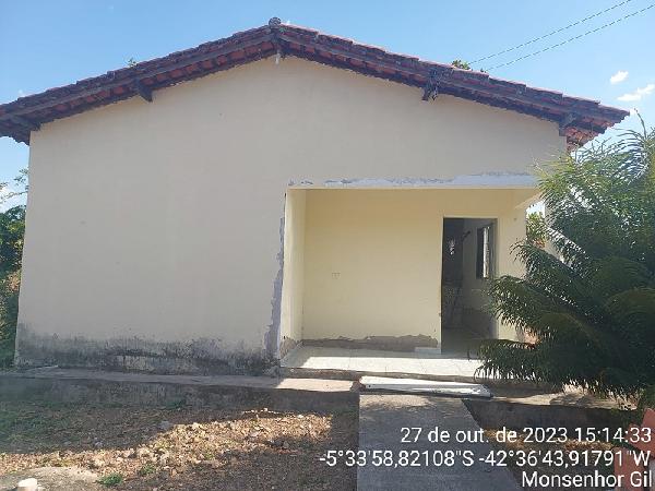 Vende-se em Monsenhor Gil-PI  Casa, 56.25 de área privativa, 178.36 de área do terreno,  2_qto(s), a.serv, WC, 1_sala(s), cozinha, Terraco.