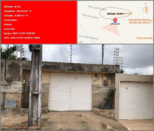 Vende-se em Maracanau-CE  Casa, 64.25 de área total, 64.25 de área privativa, 300.00 de área do terreno,  2_qto(s), a.serv, WC, 1_sala(s), cozinha.