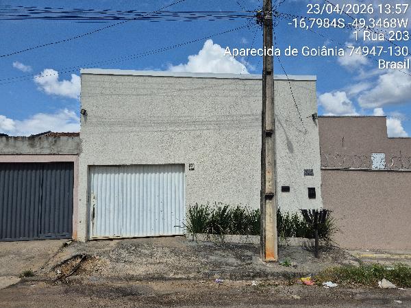 Vende-se em Aparecida De Goiania-GO  Casa, 78.19 de área total, 78.19 de área privativa, 182.00 de área do terreno,  2_qto(s), a.serv, WC, 1_sala(s), cozinha, 1_vaga(s) de garagem.