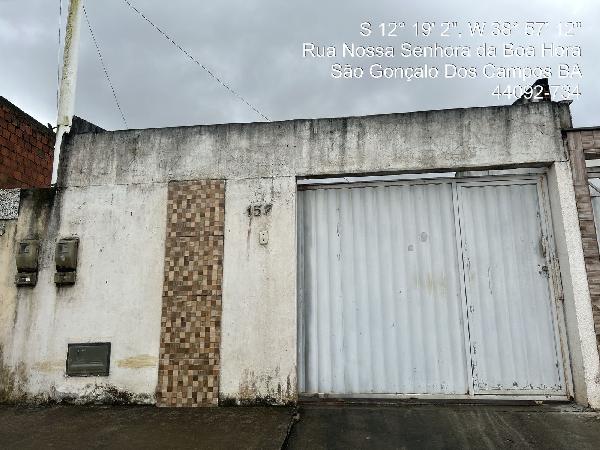 Vende-se em Sao Goncalo Dos Campos-BA  Casa, 70.50 de área total, 70.50 de área privativa, 125.00 de área do terreno,  2_qto(s), a.serv, WC, 1_sala(s), cozinha, 1_vaga(s) de garagem.