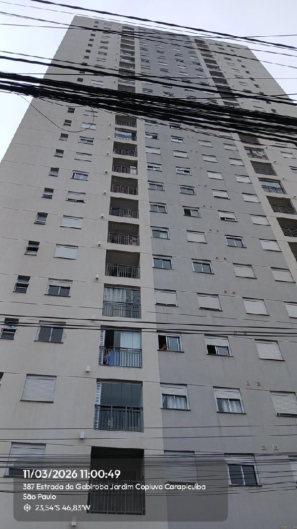 Vende-se em Carapicuiba-SP  apto, 84.44 de área total, 45.84 de área privativa,  2_qto(s), a.serv, WC, 1_sala(s), cozinha, 1_vaga(s) de garagem.