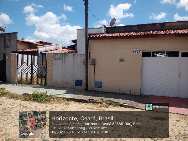 Vende-se em Horizonte-CE  Casa, 60.68 de área total, 60.68 de área privativa, 259.82 de área do terreno,  2_qto(s), a.serv, WC, 1_sala(s), cozinha, 1_vaga(s) de garagem.