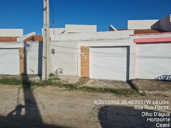Vende-se em Horizonte-CE  Casa, 615.93 de área total, 76.71 de área privativa, 76.71 de área do terreno,  3_qto(s), a.serv, WC, 1_sala(s), cozinha, 1_vaga(s) de garagem.