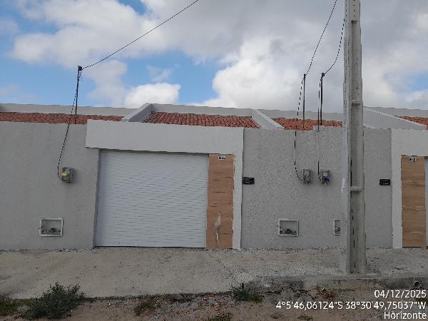 Vende-se em Horizonte-CE  Casa, 76.30 de área total, 76.30 de área privativa, 125.02 de área do terreno,  2_qto(s), varanda, a.serv, WC, 1_sala(s), cozinha, 1_vaga(s) de garagem.