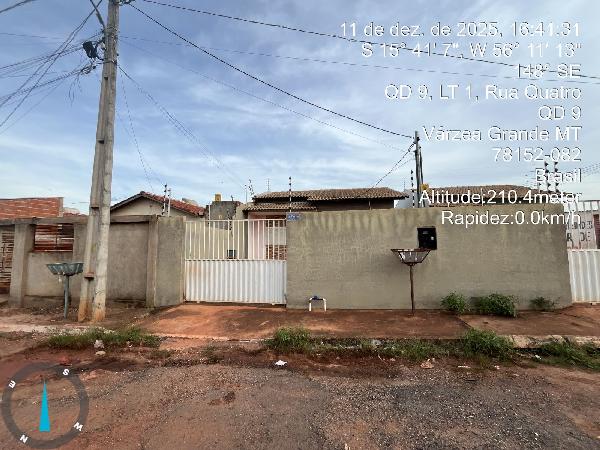 Vende-se em Varzea Grande-MT  Casa, 56.54 de área total, 56.54 de área privativa, 182.60 de área do terreno,  2_qto(s), a.serv, WC, 1_sala(s), cozinha, 1_vaga(s) de garagem.