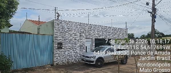 Vende-se em Rondonopolis-MT  Casa, 183.10 de área total, 77.50 de área privativa, 286.25 de área do terreno,  2_qto(s), a.serv, WC, 1_sala(s), cozinha.