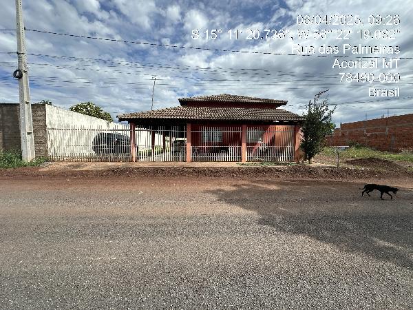 Vende-se em Acorizal-MT  Casa, 173.88 de área total, 173.88 de área privativa, 450.00 de área do terreno.