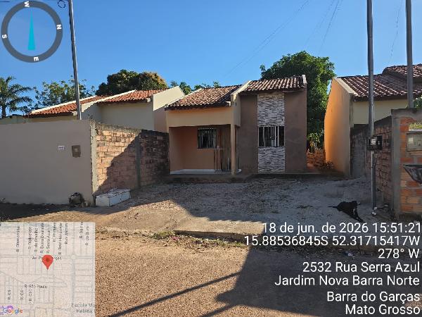 Vende-se em Barra Do Garcas-MT  Casa, 54.00 de área total, 54.00 de área privativa, 225.00 de área do terreno,  2_qto(s), a.serv, WC, 1_sala(s), cozinha.