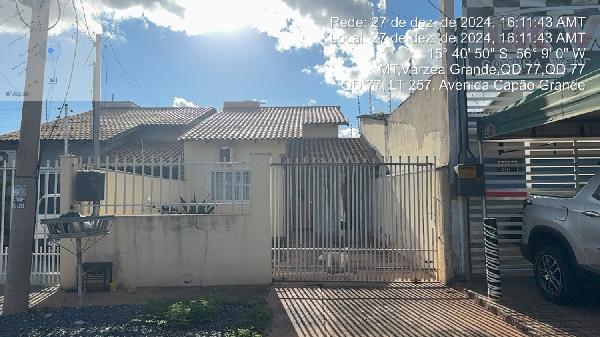 Vende-se em Varzea Grande-MT  Casa, 80.53 de área total, 68.37 de área privativa, 210.00 de área do terreno,  2_qto(s), varanda, a.serv, WC, 1_sala(s), cozinha.