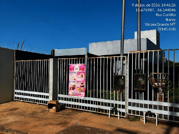Vende-se em Varzea Grande-MT  Casa, 59.80 de área total, 59.80 de área privativa, 180.00 de área do terreno,  2_qto(s), a.serv, WC, 1_sala(s), cozinha, 1_vaga(s) de garagem.