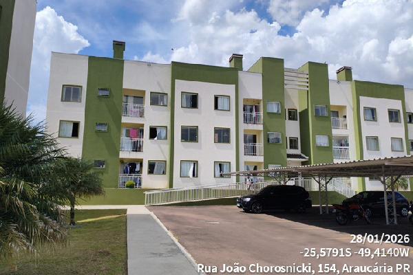 Vende-se em Araucaria-PR  apto, 62.64 de área total, 54.99 de área privativa,  2_qto(s), WC, 1_sala(s), cozinha, 1_vaga(s) de garagem.