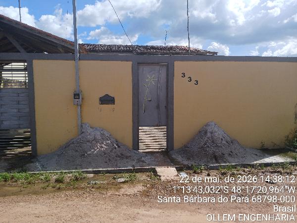 Vende-se em Santa Barbara Do Para-PA  Casa, 56.81 de área total, 56.81 de área privativa, 200.00 de área do terreno,  2_qto(s), a.serv, WC, 1_sala(s), cozinha, 1_vaga(s) de garagem.
