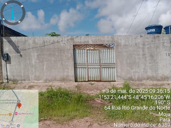 Vende-se em Moju-PA  Casa, 70.00 de área total, 70.00 de área privativa, 360.00 de área do terreno,  2_qto(s), a.serv, WC, 1_sala(s), cozinha.