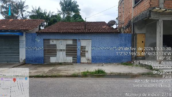 Vende-se em Braganca-PA  Casa, 102.00 de área total, 102.00 de área privativa, 400.00 de área do terreno,  3_qto(s), a.serv, WC, 1_sala(s), cozinha, 1_vaga(s) de garagem.