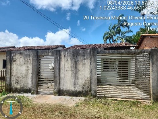 Vende-se em Augusto Correa-PA  Casa, 51.72 de área privativa, 152.00 de área do terreno,  2_qto(s), a.serv, WC, 1_sala(s), cozinha.