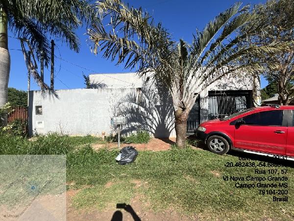 Vende-se em Campo Grande-MS  Casa, 109.01 de área total, 109.01 de área privativa, 321.90 de área do terreno,  2_qto(s), a.serv, WC, 1_sala(s), cozinha.