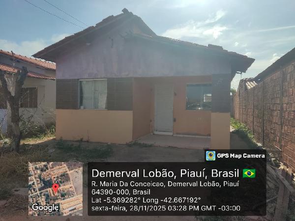Vende-se em Demerval Lobao-PI  Casa, 58.50 de área total, 58.50 de área privativa, 174.30 de área do terreno,  2_qto(s), varanda, a.serv, WC, 1_sala(s), cozinha, Terraco.