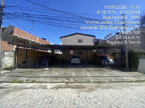 Vende-se em Jaboatao Dos Guararapes-PE  Casa, 59.62 de área total, 55.34 de área privativa, 381.90 de área do terreno,  2_qto(s), a.serv, WC, 1_sala(s), cozinha, Terraco, 1_vaga(s) de garagem.