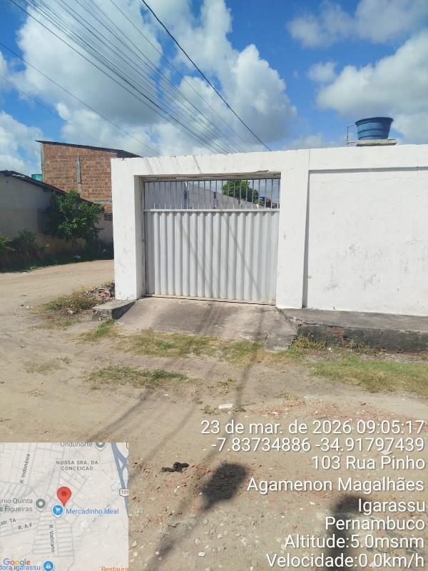 Vende-se em Igarassu-PE  Casa, 61.27 de área total, 61.27 de área privativa, 170.00 de área do terreno,  2_qto(s), a.serv, WC, 1_sala(s), cozinha, Terraco.