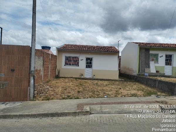 Vende-se em Igarassu-PE  Casa, 46.30 de área total, 46.30 de área privativa, 144.00 de área do terreno,  2_qto(s), a.serv, WC, 1_sala(s), cozinha, 1_vaga(s) de garagem.