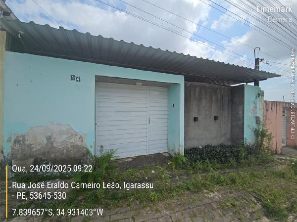Vende-se em Igarassu-PE  Casa, 46.30 de área total, 46.30 de área privativa, 144.00 de área do terreno,  2_qto(s), a.serv, WC, 1_sala(s), cozinha, 1_vaga(s) de garagem.
