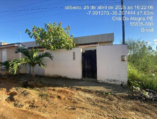 Vende-se em Cha De Alegria-PE  Casa, 57.81 de área privativa, 127.50 de área do terreno,  2_qto(s), a.serv, WC, 1_sala(s), cozinha, Terraco.