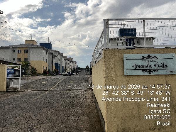 Vende-se em Icara-SC  apto, 48.29 de área total, 42.76 de área privativa,  2_qto(s), a.serv, WC, 1_sala(s), cozinha.