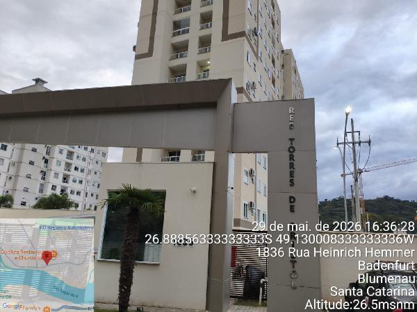 Vende-se em Blumenau-SC  apto, 58.93 de área total, 44.35 de área privativa,  2_qto(s), WC, 1_sala(s), cozinha, 1_vaga(s) de garagem.