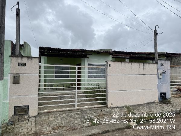 Vende-se em Ceara-Mirim-RN  Casa, 133.33 de área total, 58.41 de área privativa, 133.33 de área do terreno,  2_qto(s), a.serv, WC, 1_sala(s), cozinha, Terraco.