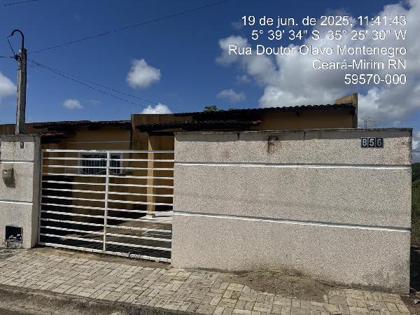 Vende-se em Ceara-Mirim-RN  Casa, 58.41 de área total, 58.41 de área privativa, 133.33 de área do terreno,  2_qto(s), a.serv, WC, 1_sala(s), cozinha, Terraco.
