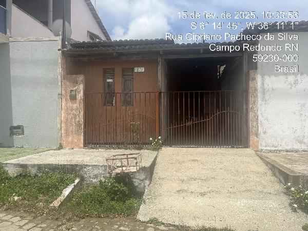 Vende-se em Campo Redondo-RN  Casa, 77.25 de área total, 44.62 de área privativa, 71.94 de área do terreno,  1_qto(s), a.serv, WC, 1_sala(s), cozinha.