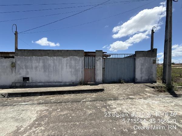 Vende-se em Ceara-Mirim-RN  Casa, 68.41 de área total, 68.41 de área privativa, 200.00 de área do terreno,  2_qto(s), a.serv, WC, 2_sala(s), cozinha, Terraco.