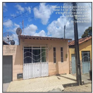Vende-se em Santo Antonio-RN  Casa, 79.68 de área privativa, 90.83 de área do terreno,  2_qto(s), a.serv, WC, 1_sala(s), cozinha.
