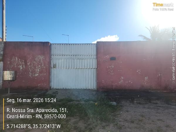 Vende-se em Ceara-Mirim-RN  Casa, 58.47 de área total, 58.47 de área privativa, 200.00 de área do terreno,  2_qto(s), a.serv, WC, 1_sala(s), cozinha.