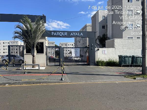Vende-se em Arapongas-PR  apto, 38.40 de área total, 38.40 de área privativa,  2_qto(s), WC, 1_sala(s), 1_vaga(s) de garagem.
