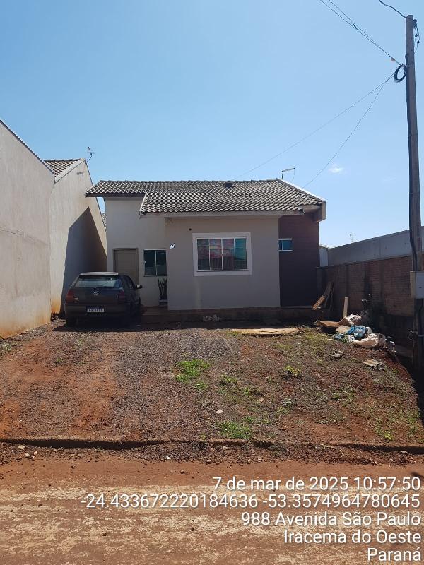 Vende-se em Iracema Do Oeste-PR  Casa, 57.73 de área total, 57.73 de área privativa, 200.00 de área do terreno,  2_qto(s), a.serv, WC, 1_sala(s), cozinha, 1_vaga(s) de garagem.