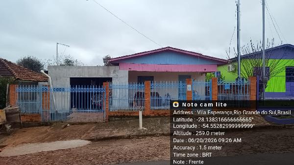 Vende-se em Guarani Das Missoes-RS  Casa, 83.76 de área total, 83.76 de área privativa, 225.00 de área do terreno,  2_qto(s), a.serv, WC, 1_sala(s), cozinha.