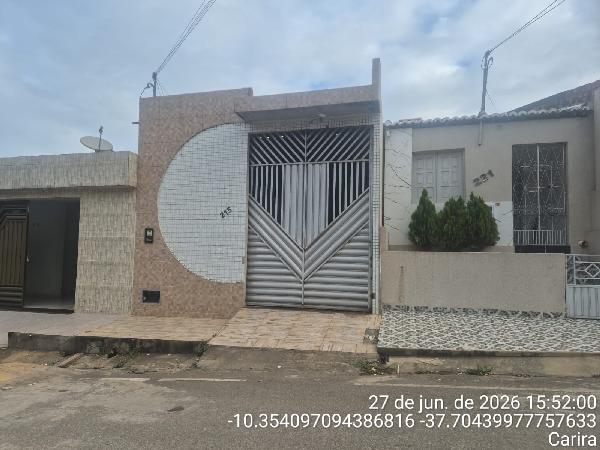 Vende-se em Carira-SE  Casa, 68.59 de área total, 68.59 de área privativa, 114.00 de área do terreno,  2_qto(s), a.serv, WC, 1_sala(s), cozinha, 1_vaga(s) de garagem.