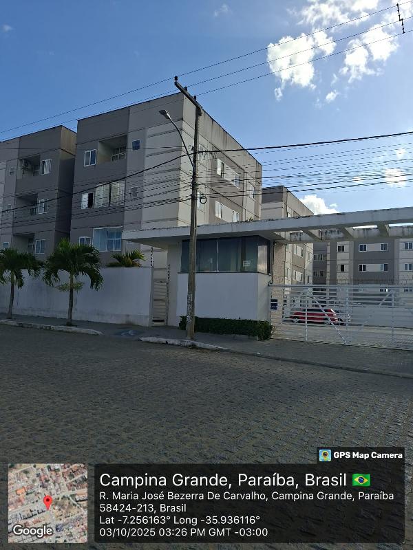 Vende-se em Campina Grande-PB  apto, 51.00 de área total, 51.00 de área privativa,  2_qto(s), a.serv, WC, 1_sala(s), cozinha, 1_vaga(s) de garagem.