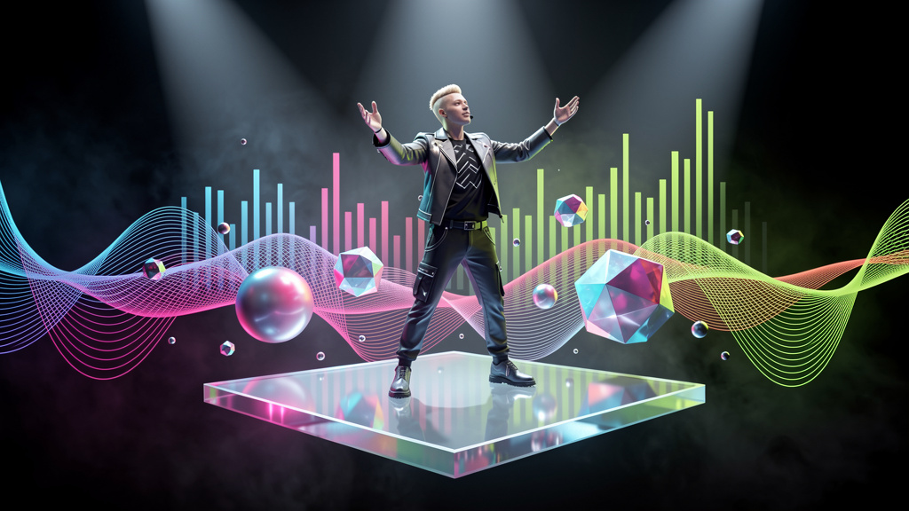 Neon Geo style landing page hero images