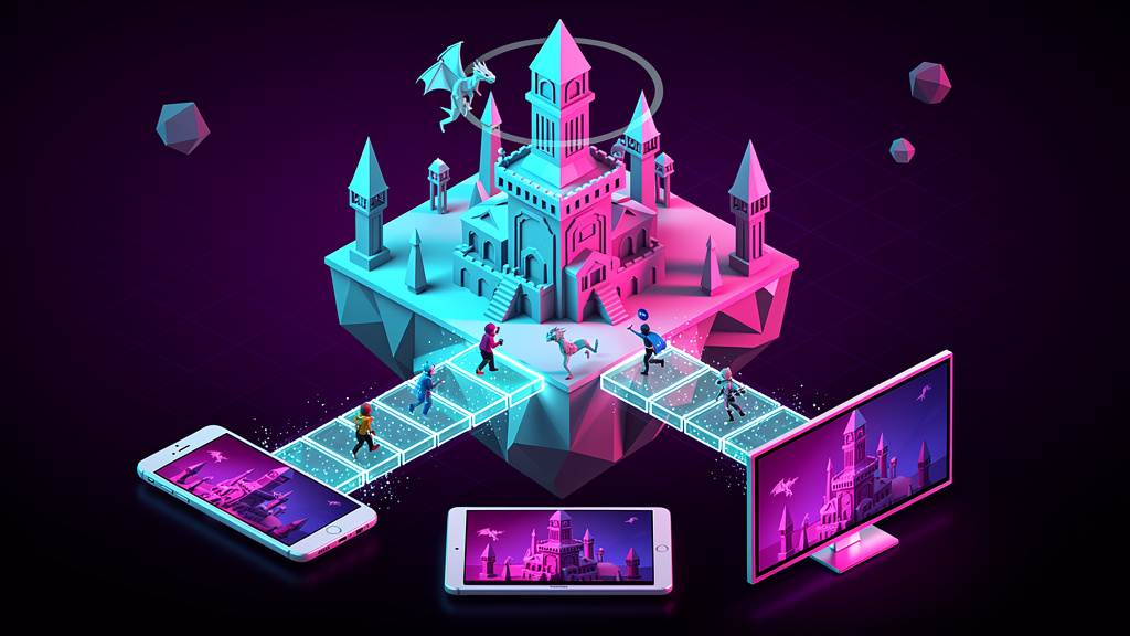 Isometric style landing page hero images