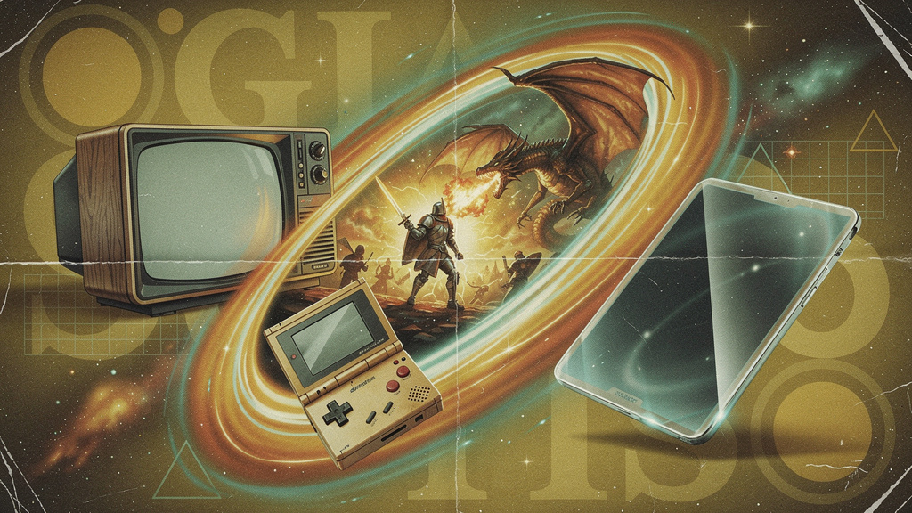 Retro style landing page hero images