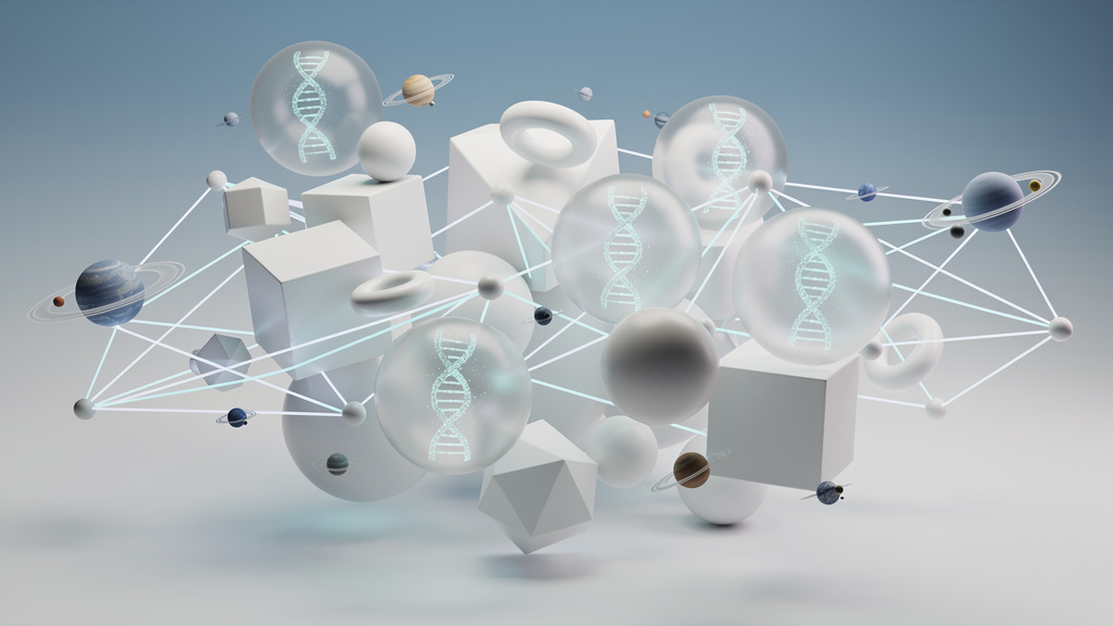 3D Render style landing page hero images